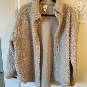 Faux Shearling Shirt Jacket